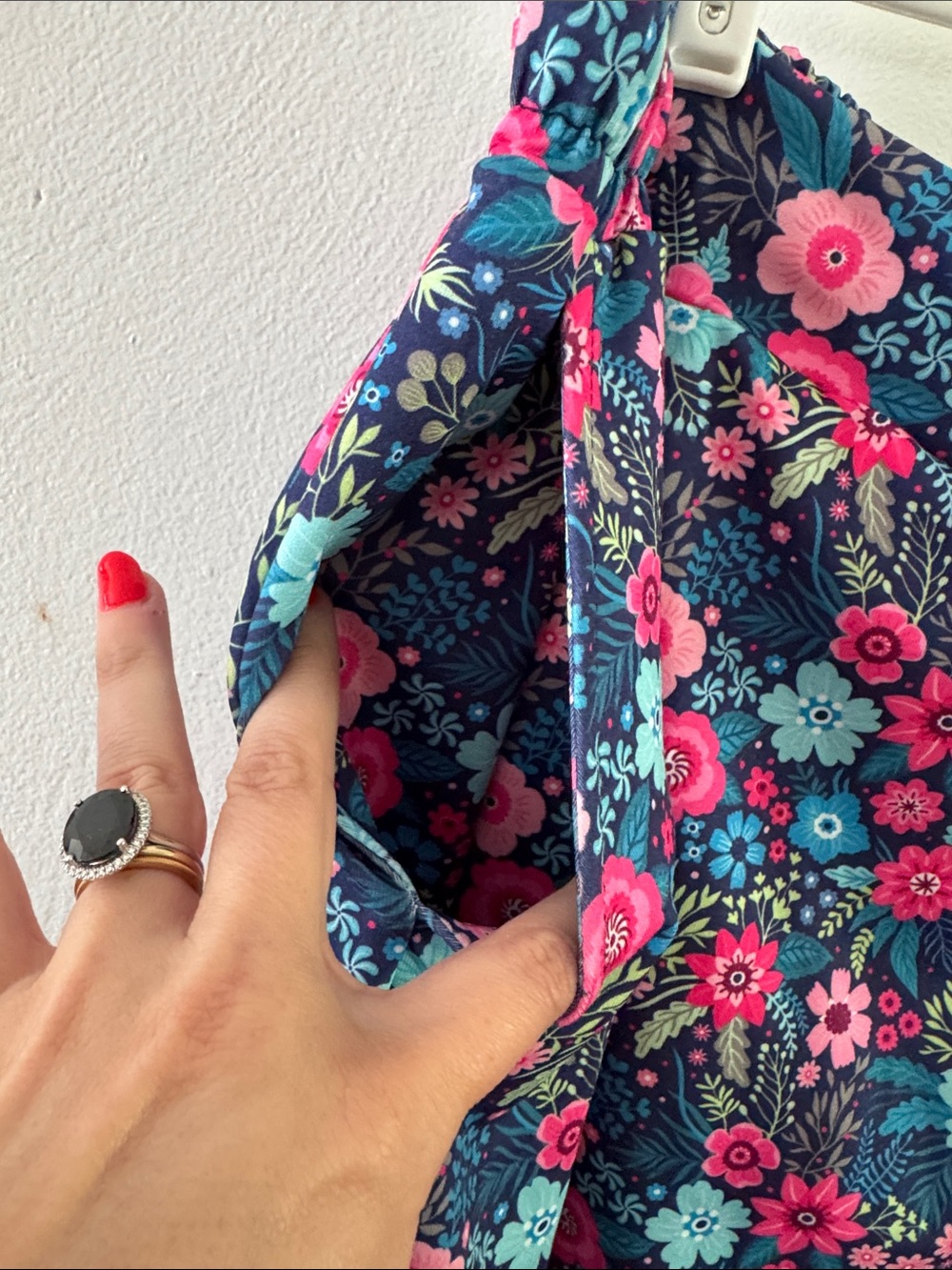 Jess Lea Floral Navy Skort with Pink & Aqua Blooms Sz XXL - Picture 6 of 7
